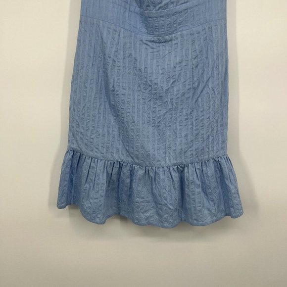 Sage The Label Dress Infinity Mini Blue Striped Sleeveless Ruffle - Picture 7 of 12